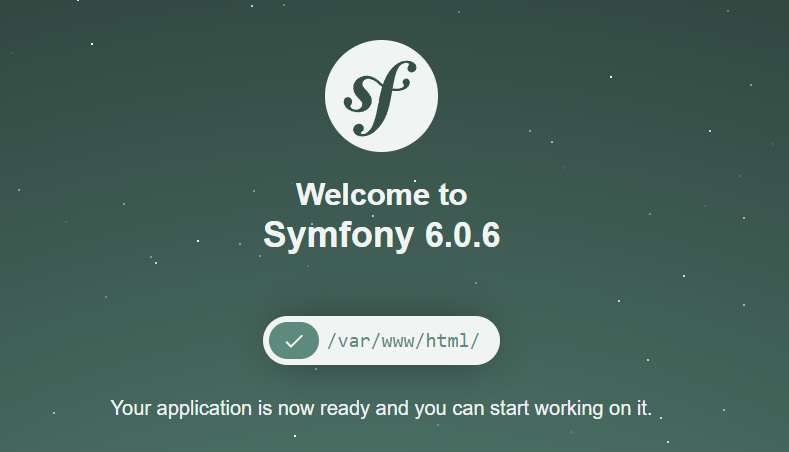 Свежеустановленное приложение на Symfony