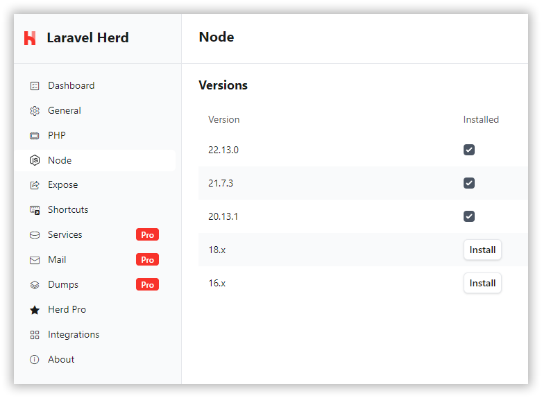 Управление версиями Node.js