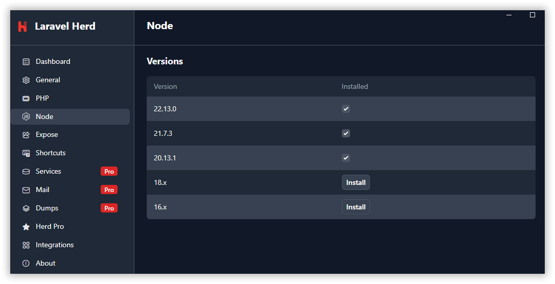Управление версиями Node.js